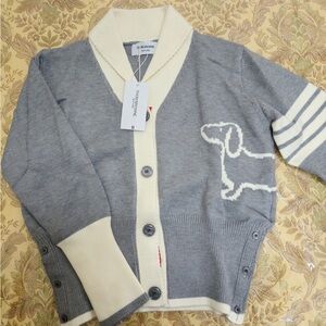 Thom Browne Knitted Cardigan with Lapel Collar